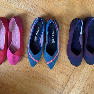 3 Pairs Rothy's Shoes Size 10 Multi Colors